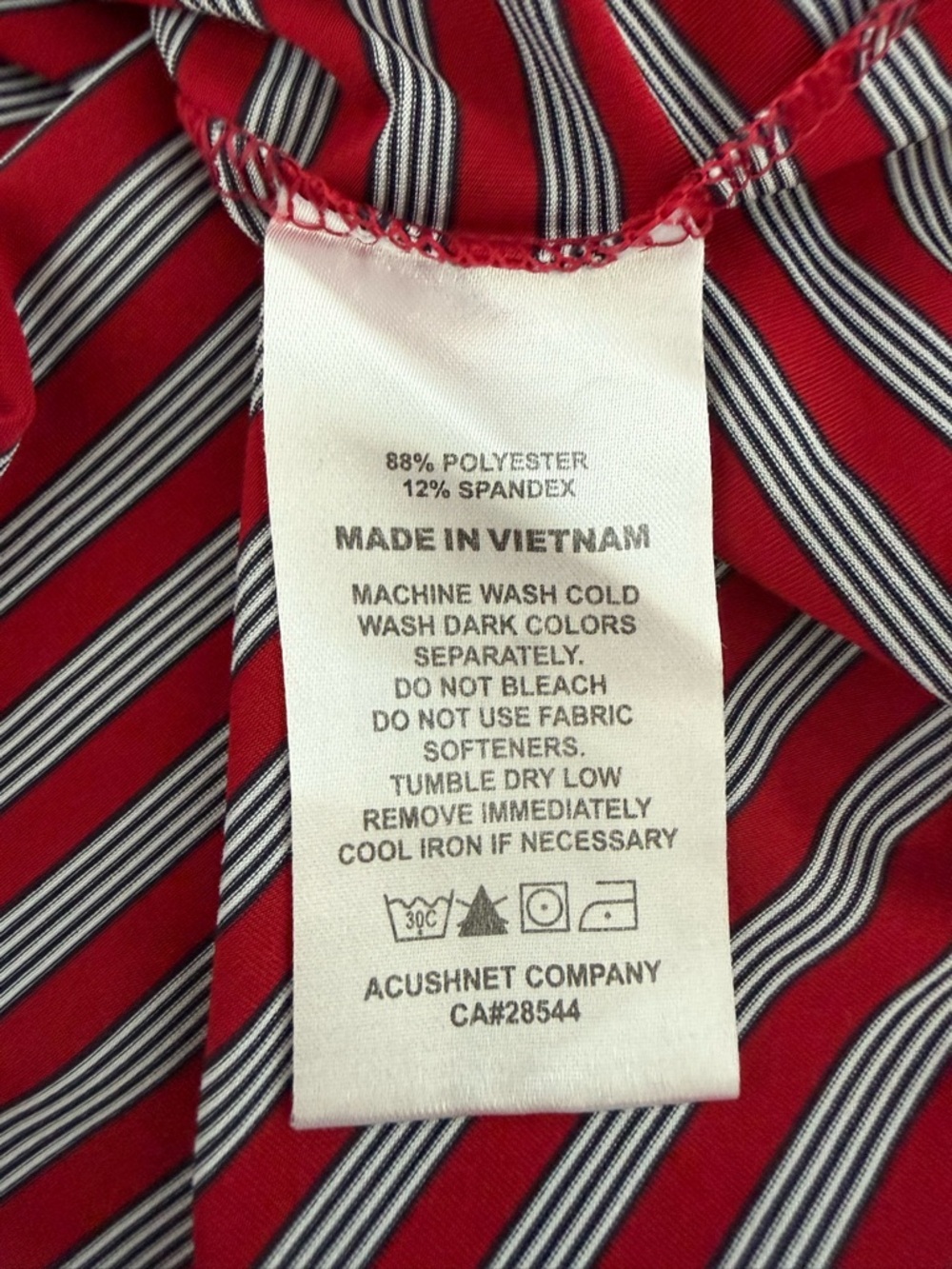 FootJoy Red Striped Golf Polo Shirt Medium Performance Stretch - Picture 5 of 7